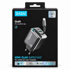 Umar Electronic Store DADU DC-611 60W GaN Wall Charger with Retractable Cable