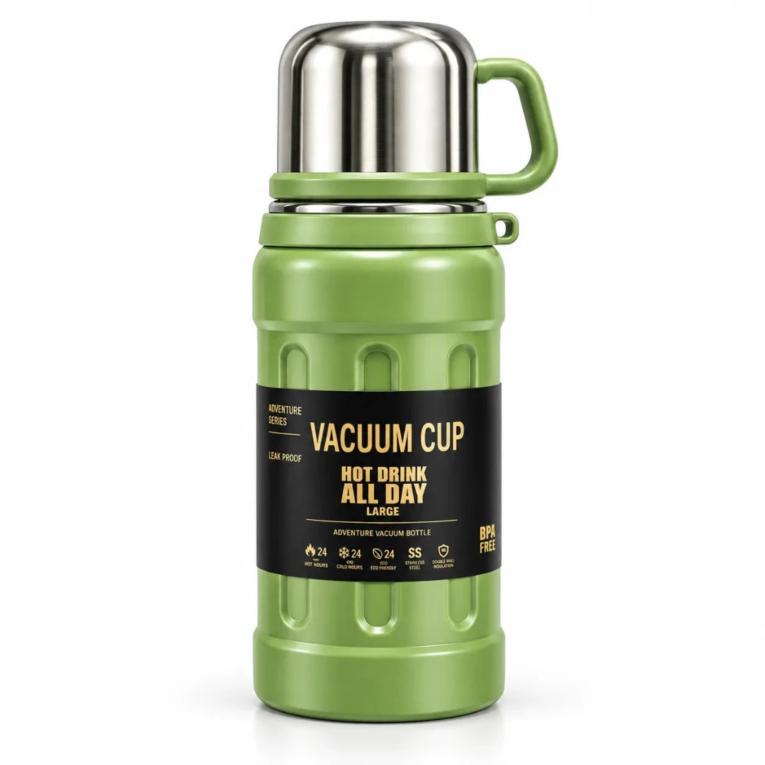 600ml Adventure Vacuum Flask with Mug Cap (5188)