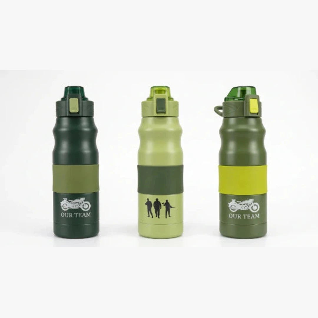 304 Steel Military Sports Water Bottle with Spout Lid (5128)