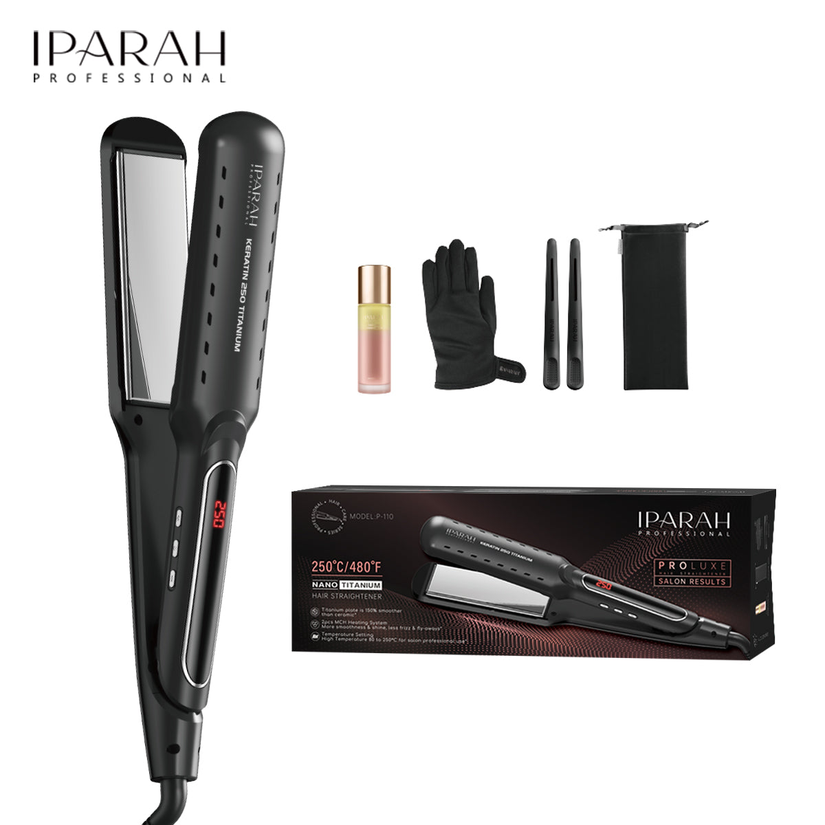 HS P-110 IPARAH PROLUXE PROFESSIONAL HAIR STRAIGHTNER.