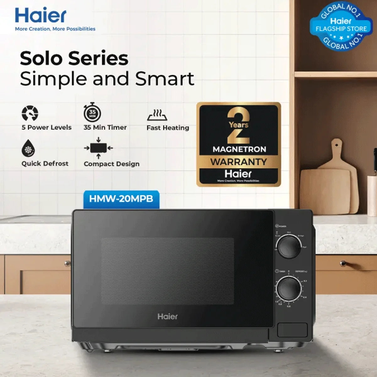 HMW-20MPB BLACK HAIER MICROWAVE
