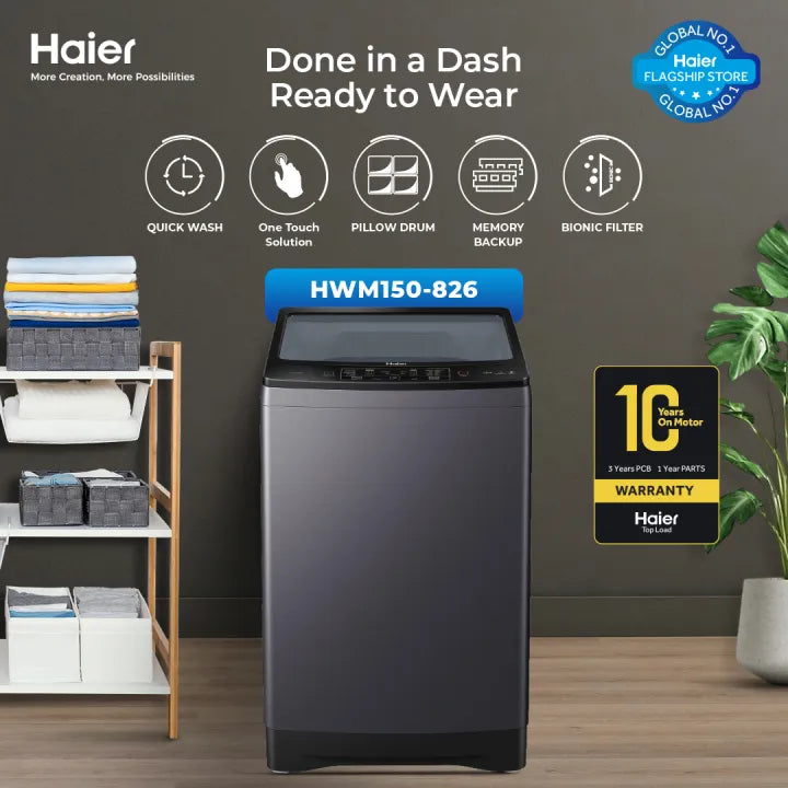 HAIER HWM 150-826S6 AUTOMATIC WASHING MACHINE