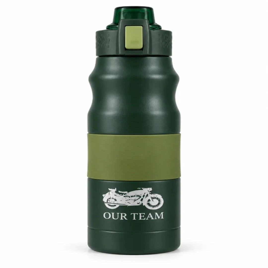 304 Steel Military Sports Water Bottle with Spout Lid (5128)