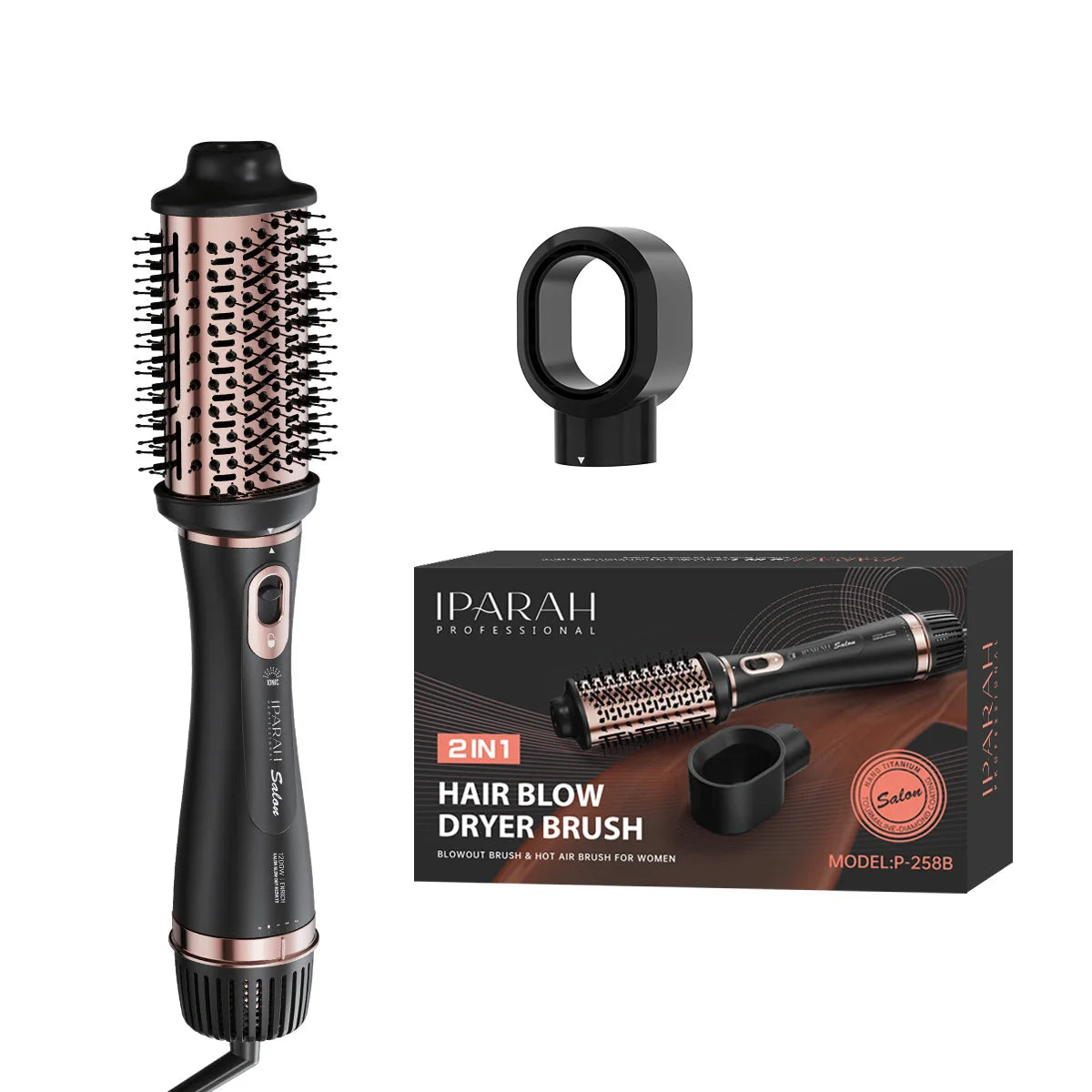 Iparah P-258B Professional 2-in-1 Blow Dryer Brush Iparah P-258B Professional 2-in-1 Blow Dryer Brush Umar Electronic Store