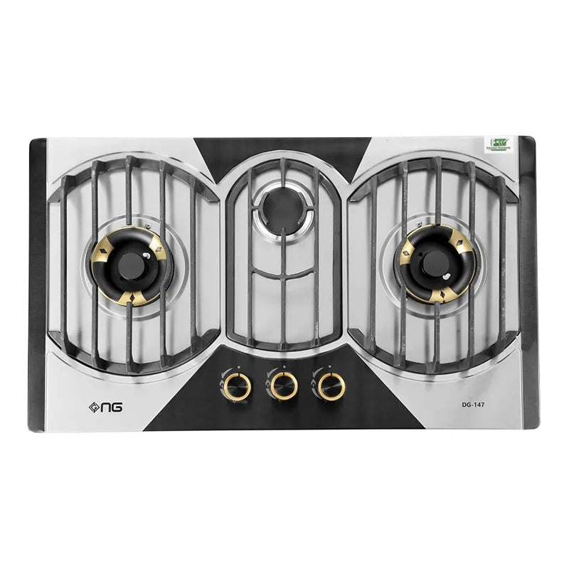 Nasgas DG-147 3-Burner Built-in Gas Hob (Black) Nasgas DG-147 3-Burner Built-in Gas Hob (Black) Umar Electronic Store