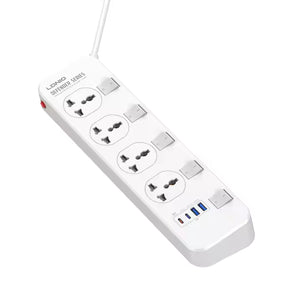 LDNIO SC4408C 4-Socket Extension Board with 4 USB Ports