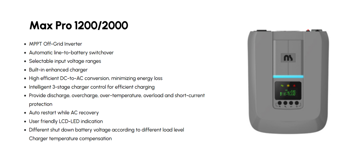 NS Primer Plus 1.2kW Solar Inverter - image 2 NS Primer Plus 1.2kW Solar Inverter Umar Electronic Store