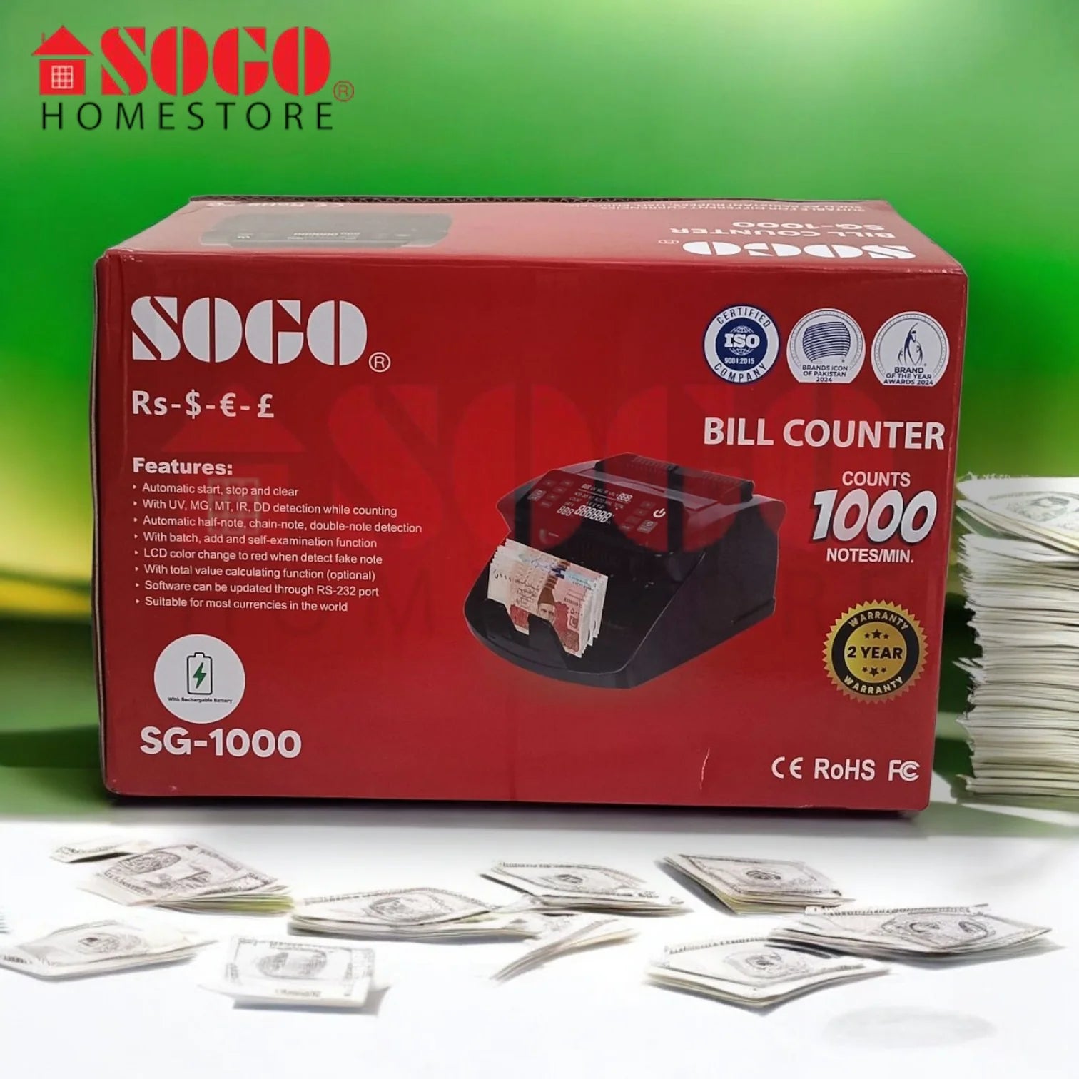 CMS SG-1000 FAKE NOTE COUNTING MACHINE SOGO