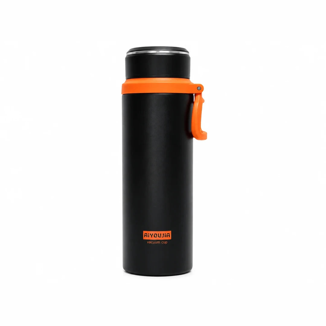 AIYOUJIA 800ml Steel Sports Vacuum Flask with Tea Strainer (5006)