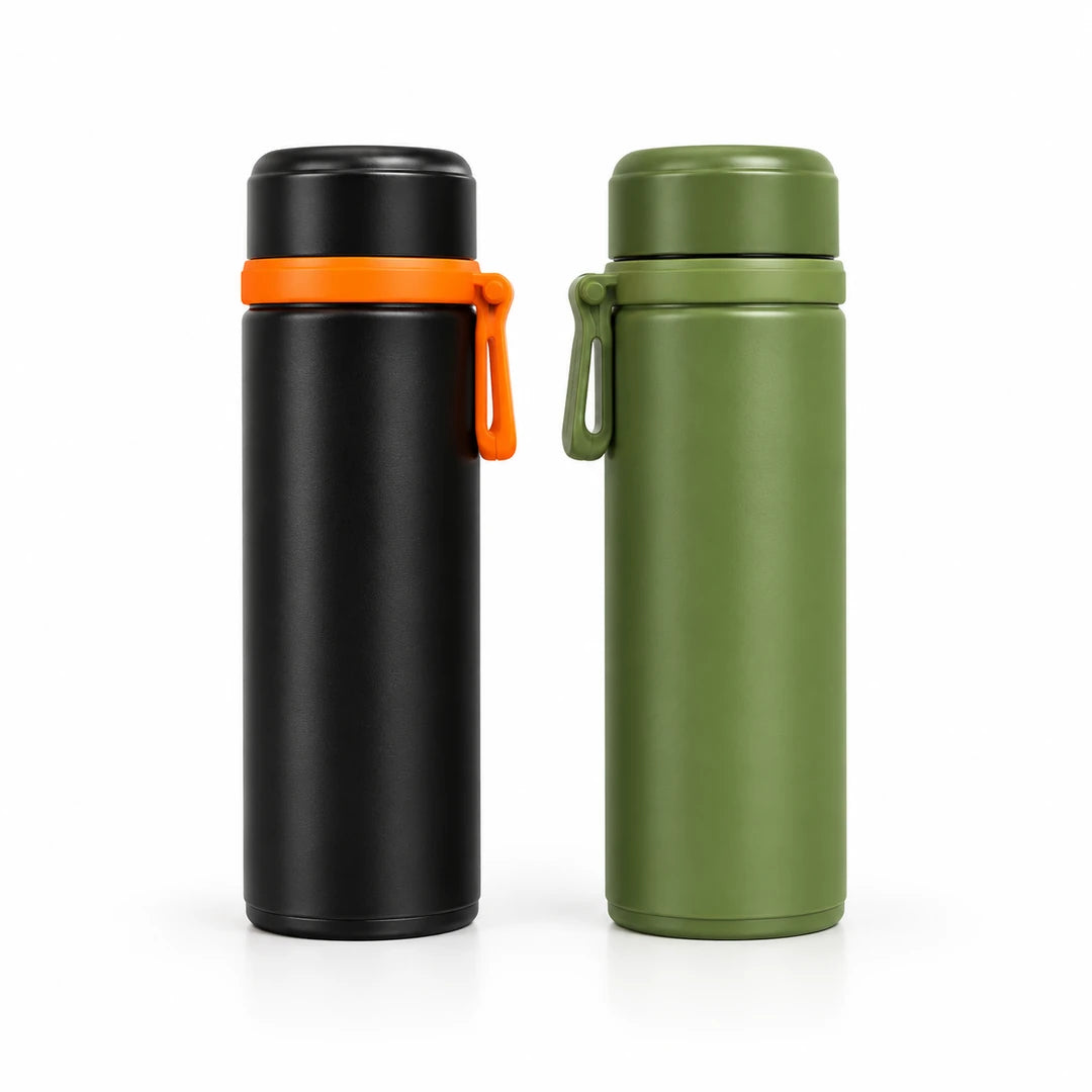 AIYOUJIA 800ml Steel Sports Vacuum Flask with Tea Strainer (5006)
