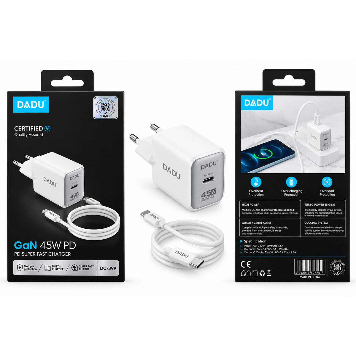 Umar Electronic Store DADU DC-357 12W Dual Port PD and QC Charger