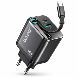 Umar Electronic Store DADU DC-611 60W GaN Wall Charger with Retractable Cable