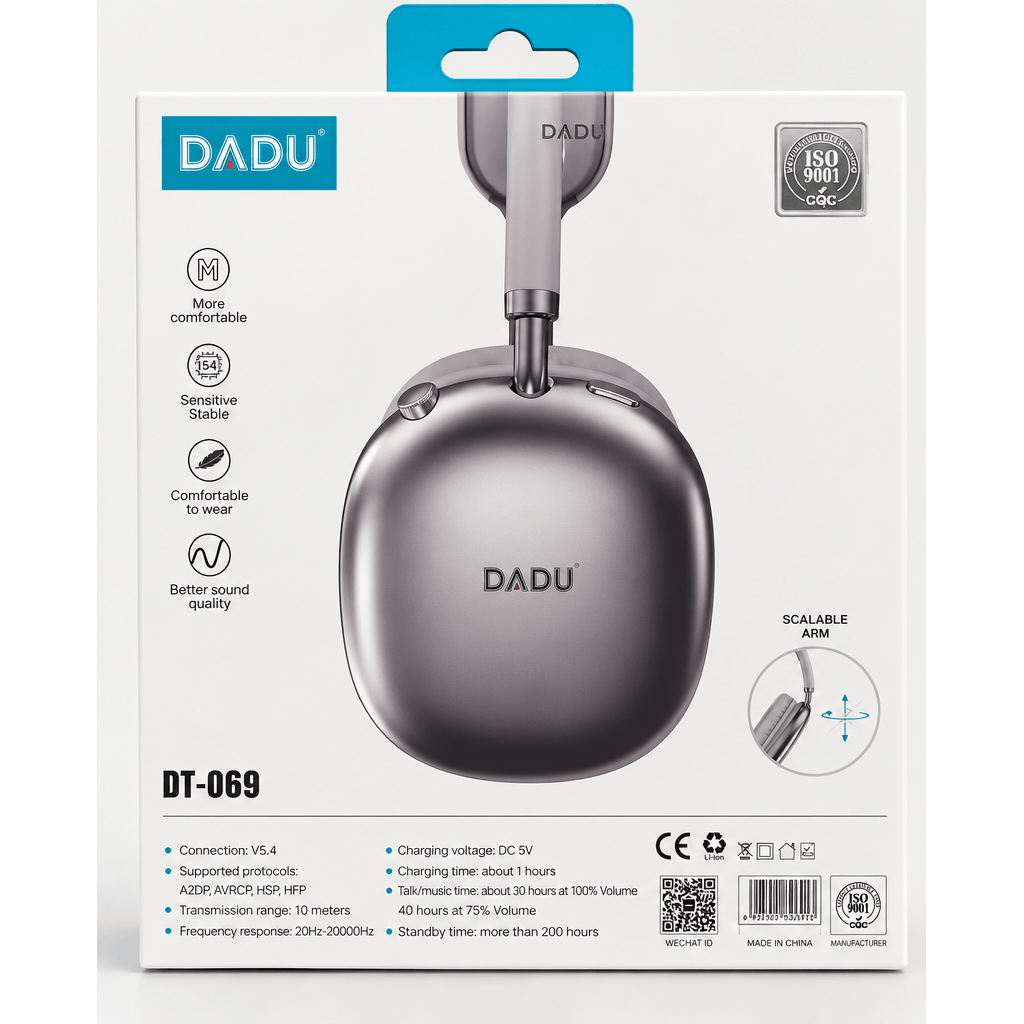 Umar Electronic Store DADU DT-069 Wireless Bluetooth 5.4 Over-Ear Headphones