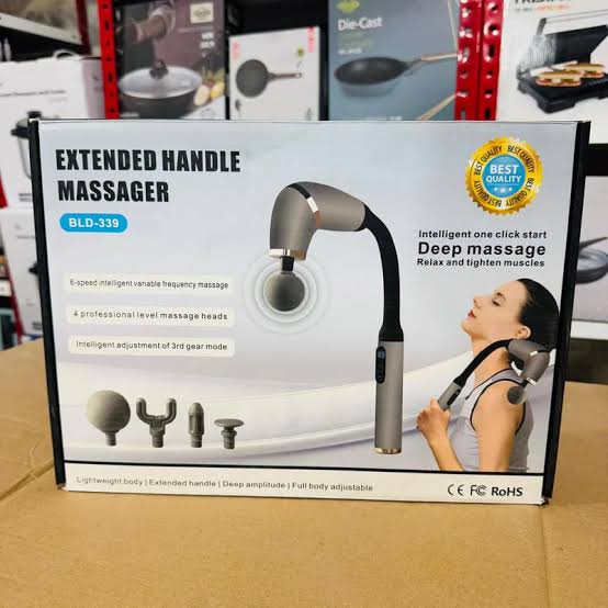 BLD-339 EXTENDED HANDLE MASSAGE GUN BLUEIDEA
