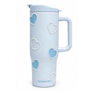 Sitarayuri ZF084 tumbler with pearl heart pattern in pastel colours
